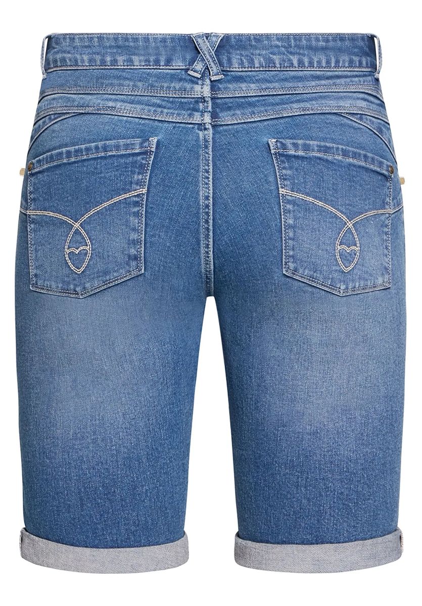 Schmal geschnittene Denim Bermuda-Shorts