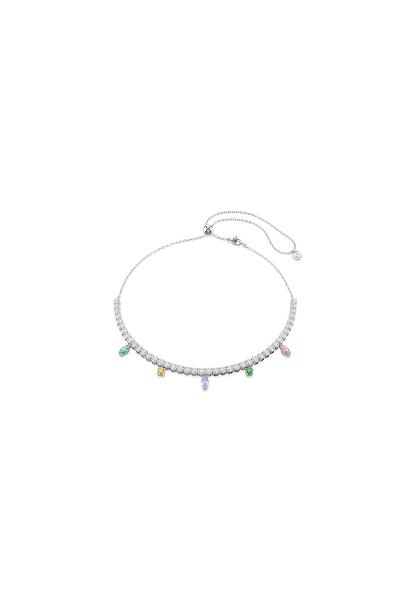 Eleganter Tennis-Choker mit bunten Kristallen