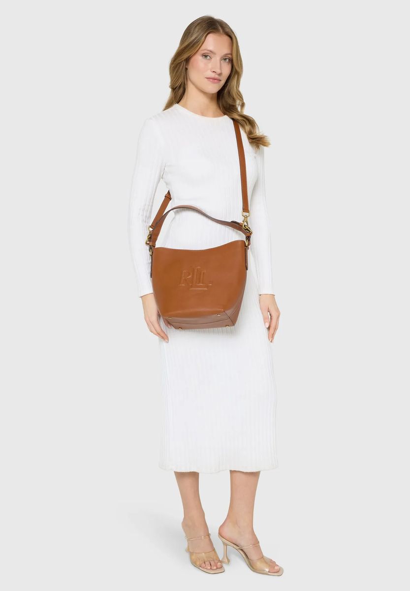 Elegante Beuteltasche aus geprägtem Leder