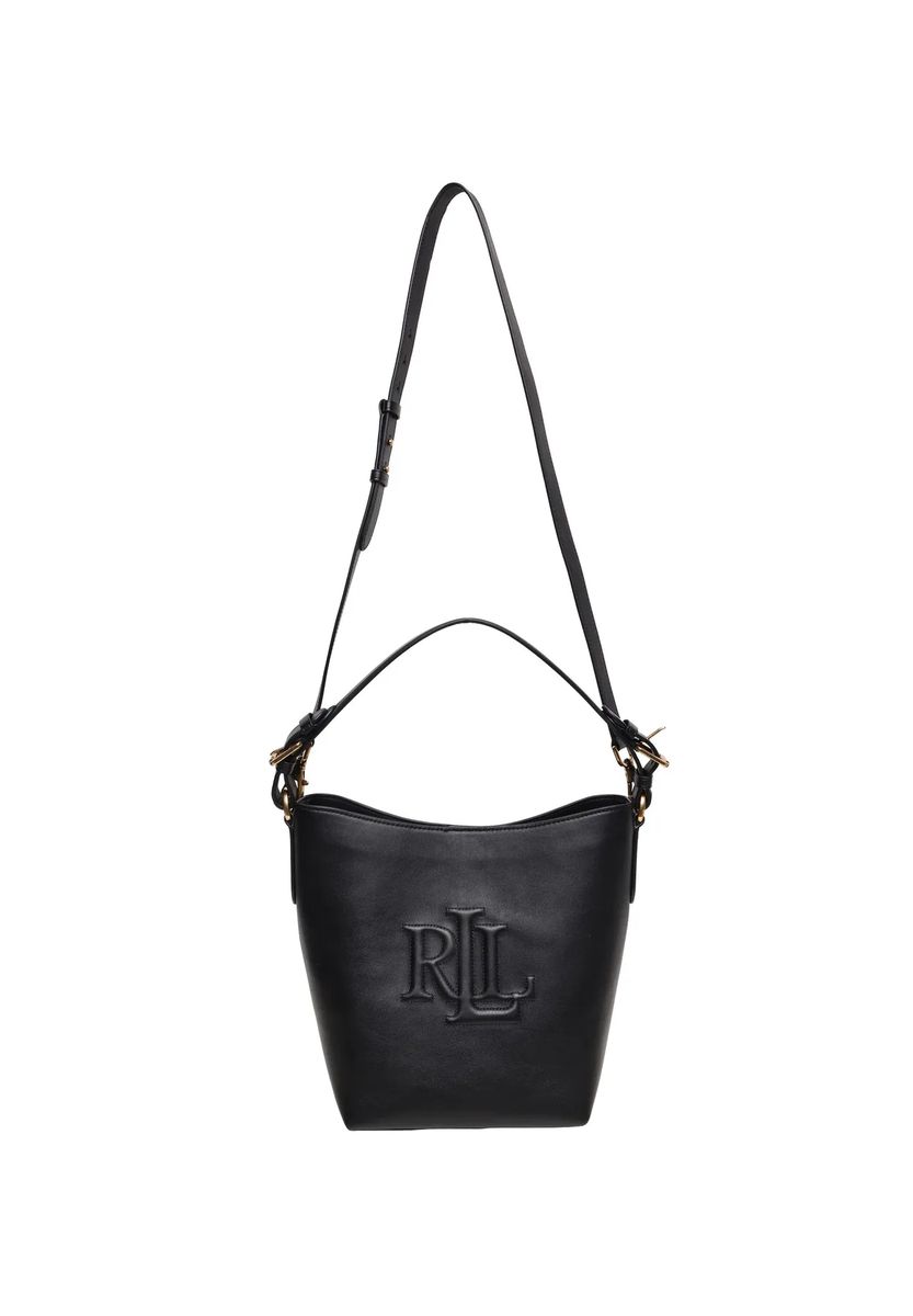 Beuteltasche aus Leder mit Monogramm-Prägung