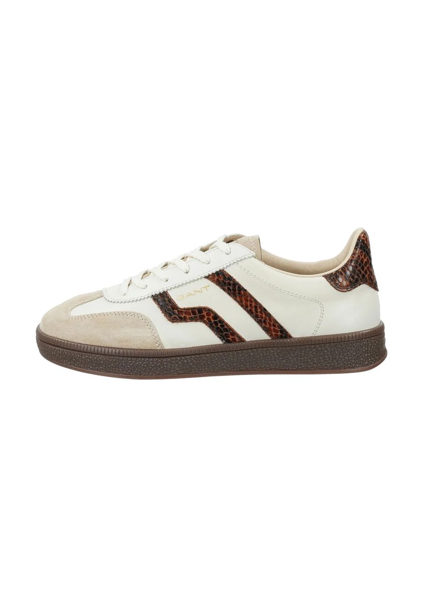 Retro-Leder-Sneaker mit Schlangenprint
