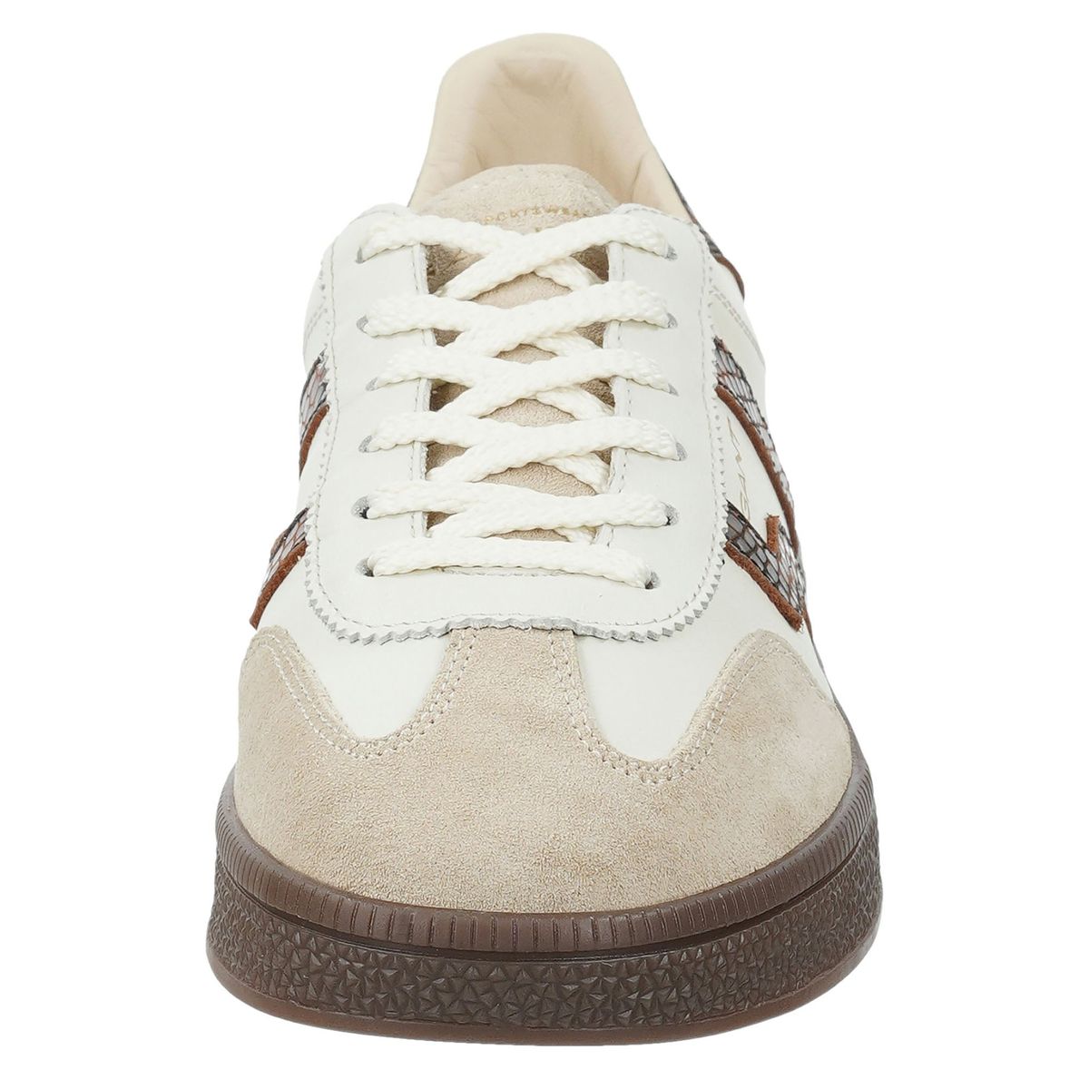 Retro-Leder-Sneaker mit Schlangenprint