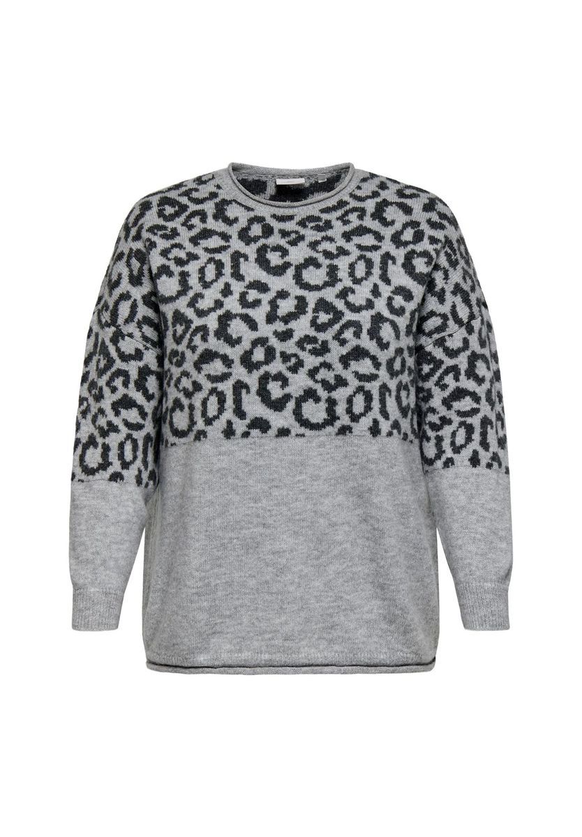 Pullover mit Leopardenmuster Farbblock