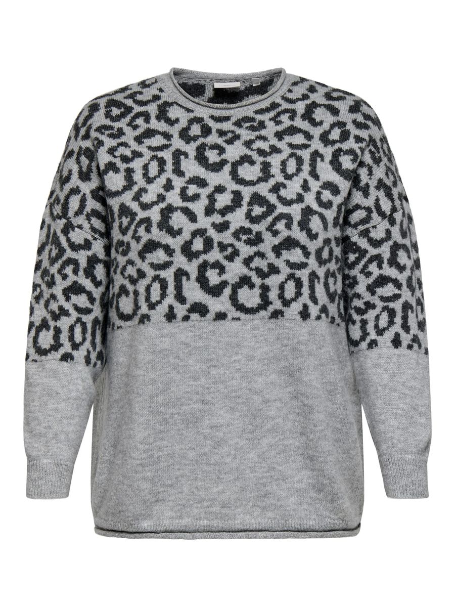 Pullover mit Leopardenmuster Farbblock