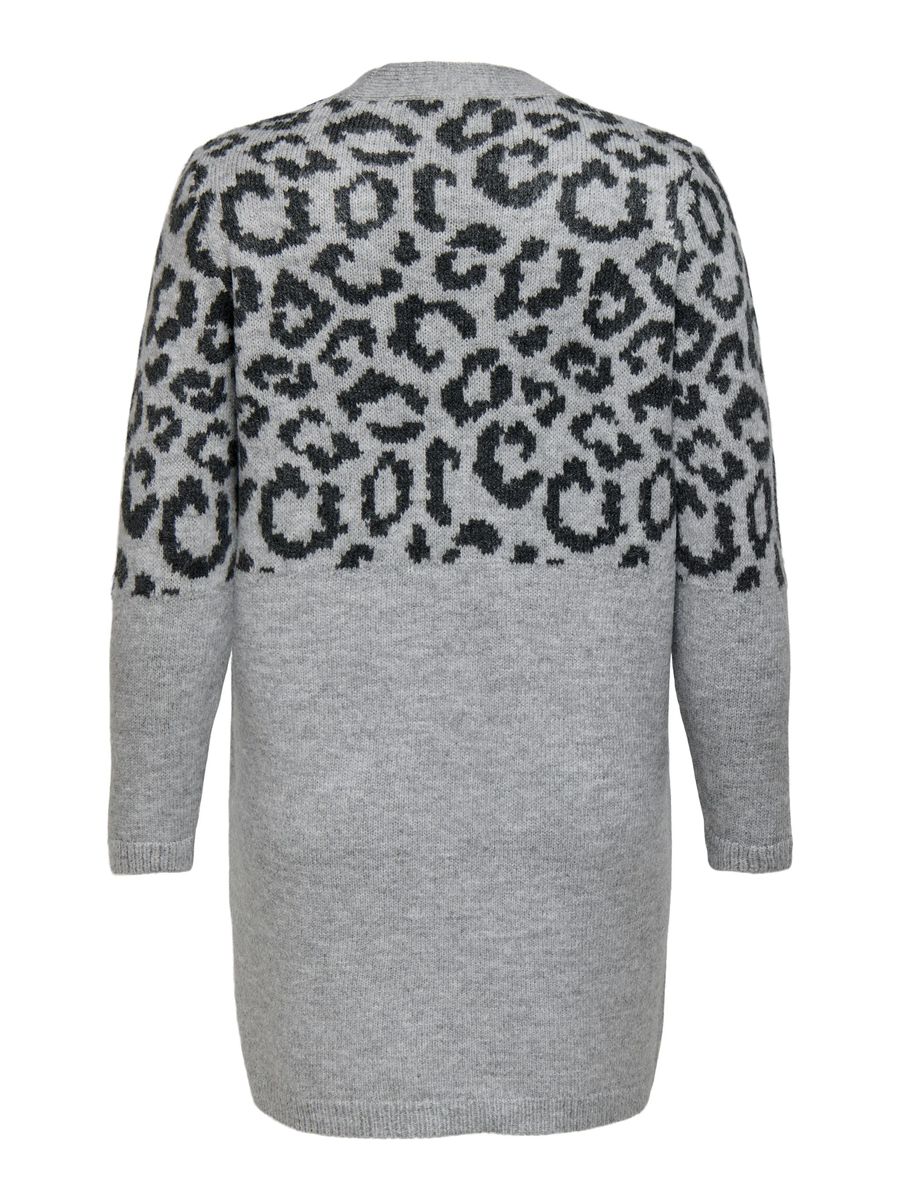 Langer Cardigan mit Tiermuster