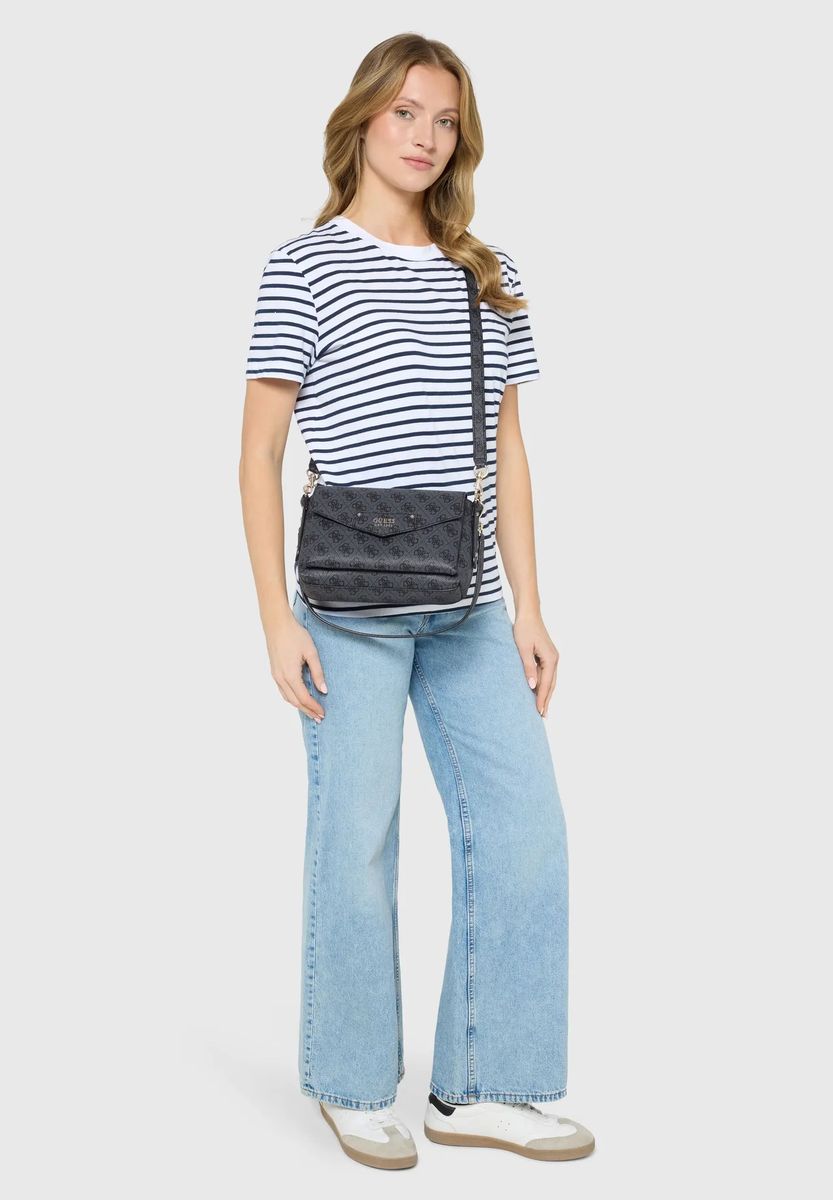 Schultertasche mit Monogramm-Muster