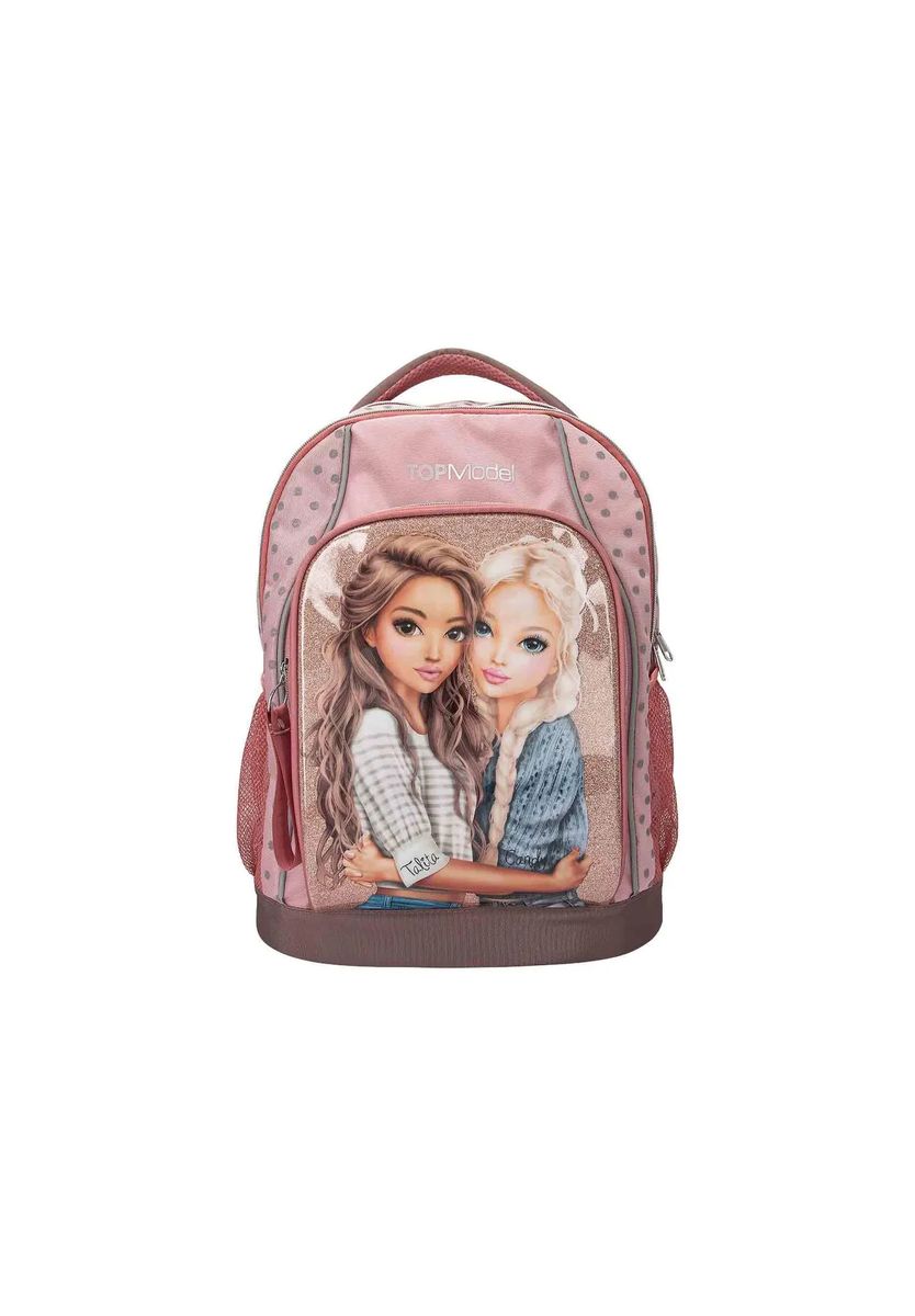 Schulrucksack mit Punkten und Motiv