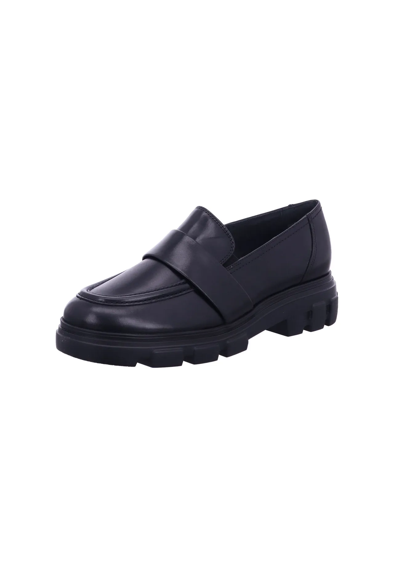 Chunky Leder-Loafer mit Plateausohle