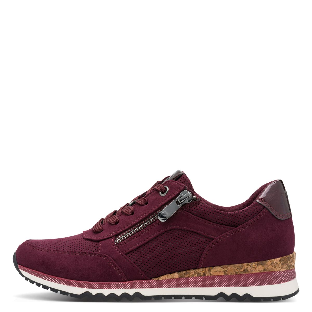 Perforierte Plateau-Sneaker in Wildlederoptik