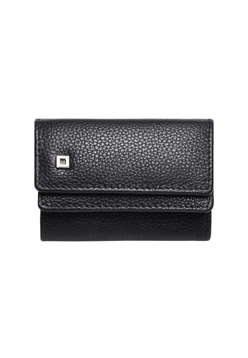 Kompakte Leder-Brieftasche in Narbenoptik