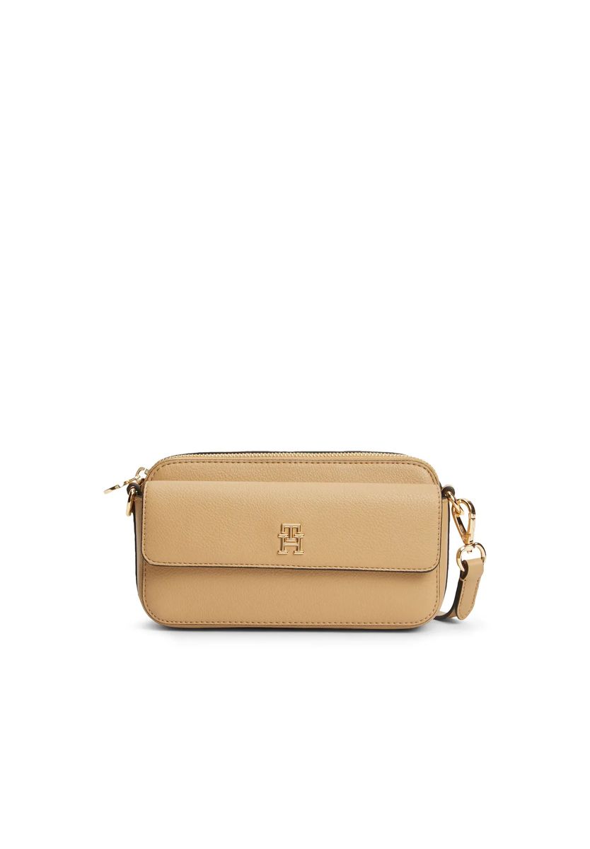 Genarbte Camera Crossbody-Tasche