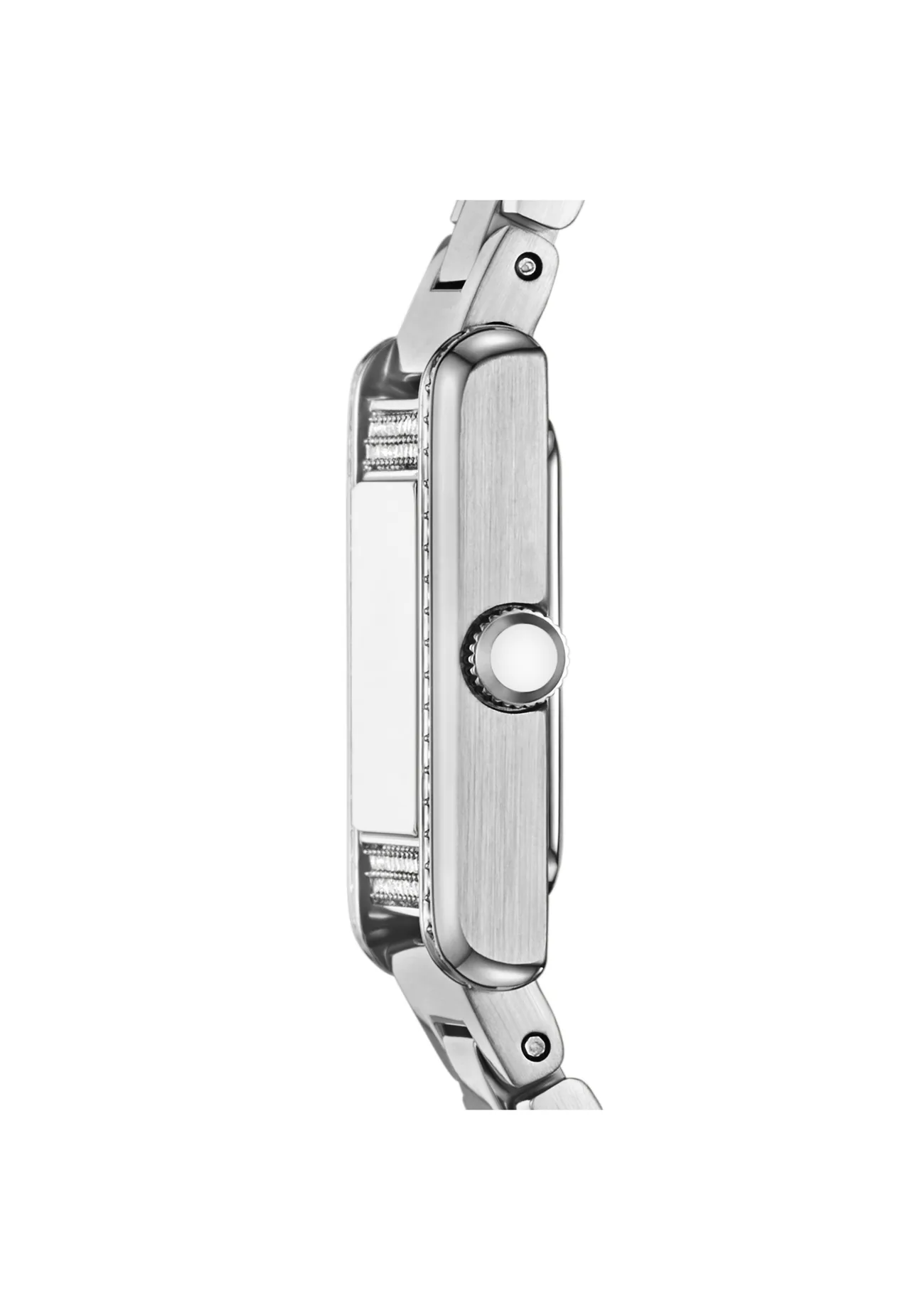 Rechteckige Armbanduhr mit Kristallbesatz