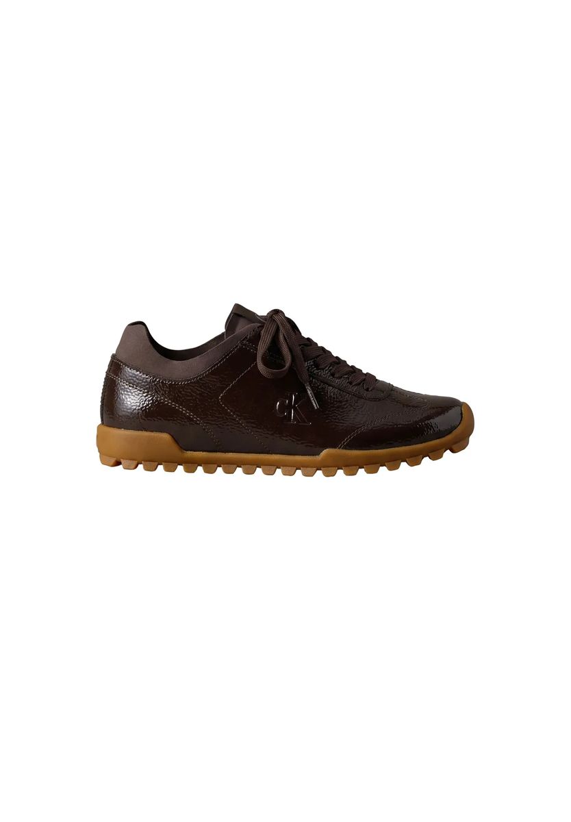 Glänzende Low-Top Sneaker mit Gummisohle