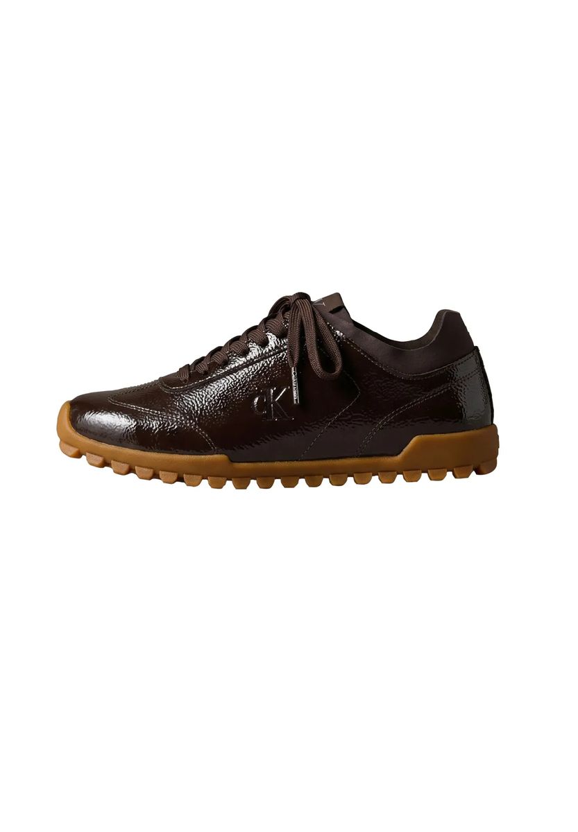 Glänzende Low-Top Sneaker mit Gummisohle