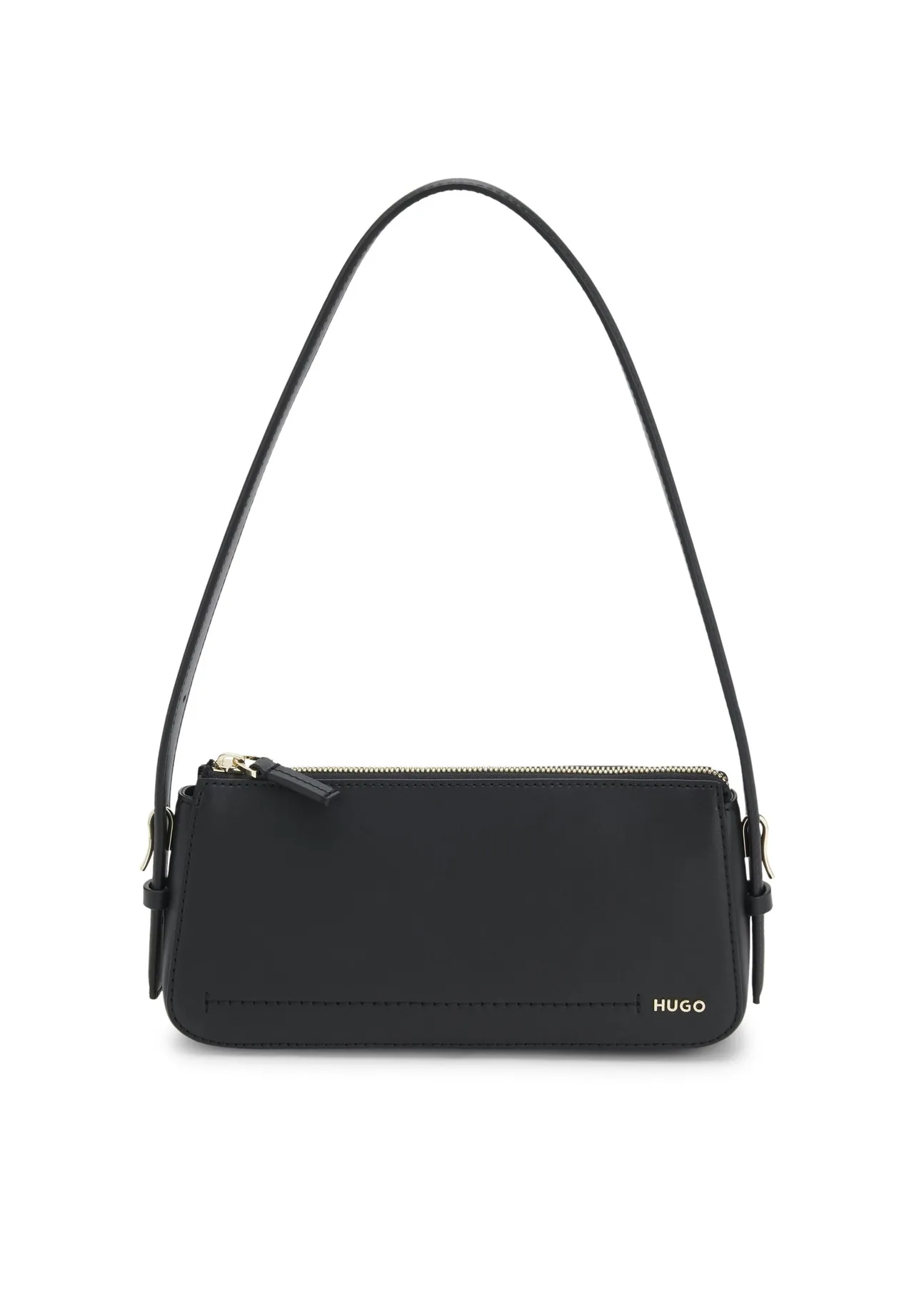 Minimalistische genarbte Kunstleder-Baguette-Tasche