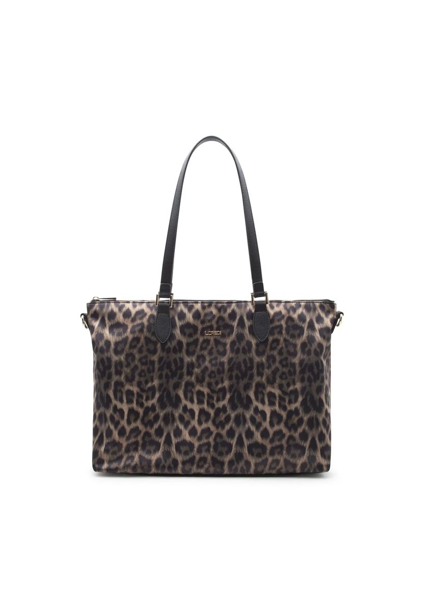 Shopper mit Leopardenmuster aus Kunstleder