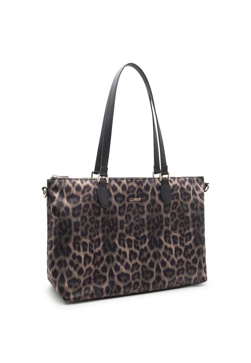 Shopper mit Leopardenmuster aus Kunstleder