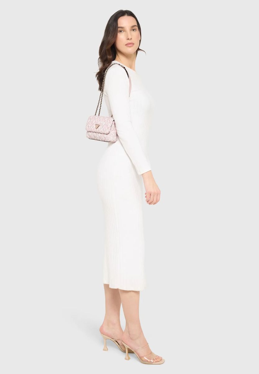 Elegante gesteppte Tweed-Schultertasche