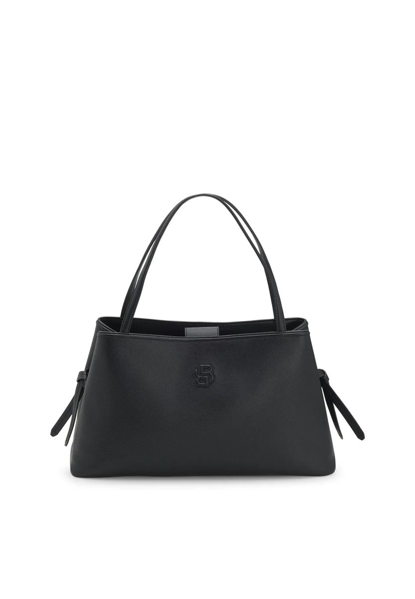 Gekörnte Leder-Shopper mit Monogramm