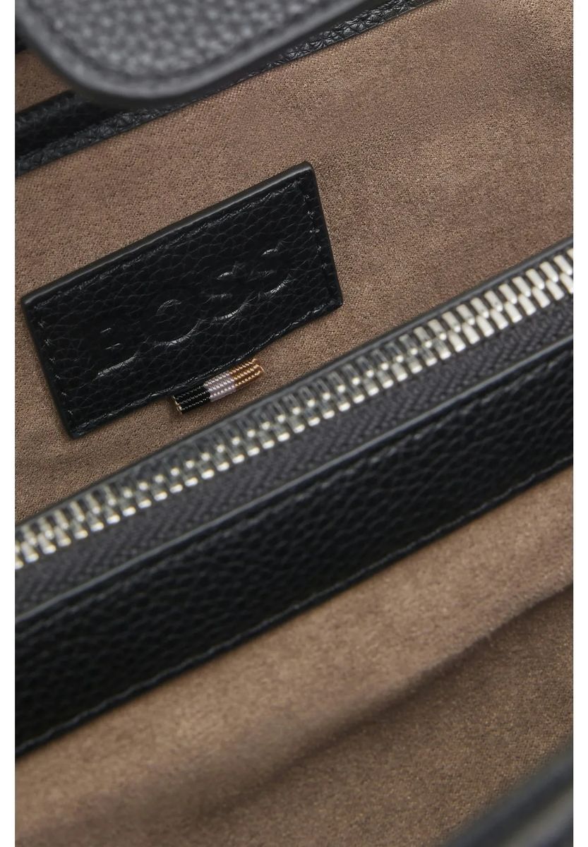 Gekörnte Leder-Shopper mit Monogramm