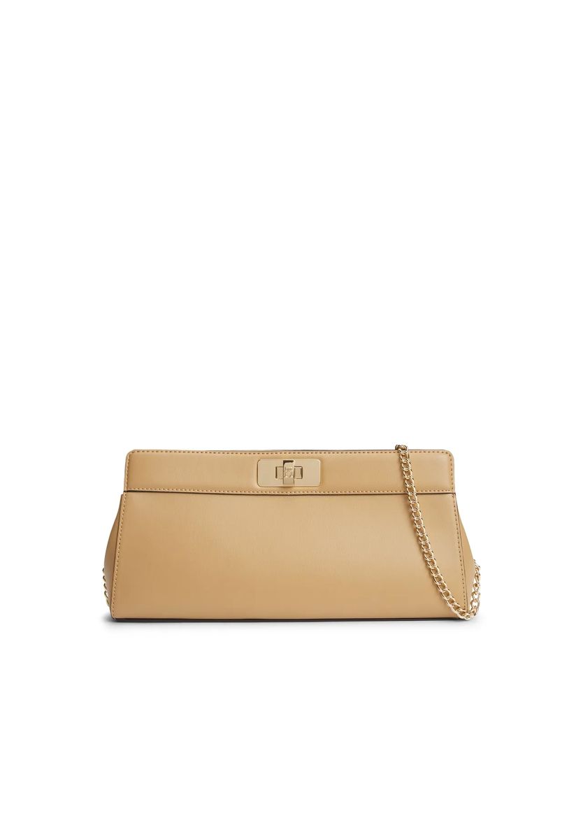 Elegante Clutch mit Drehverschluss aus Kunstleder