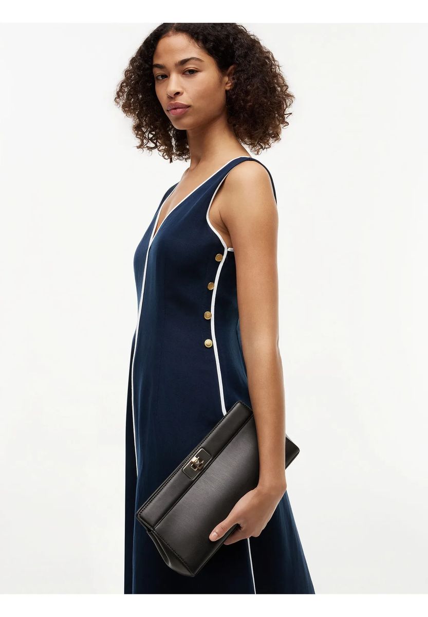 Elegante Kunstleder-Clutch mit Kette