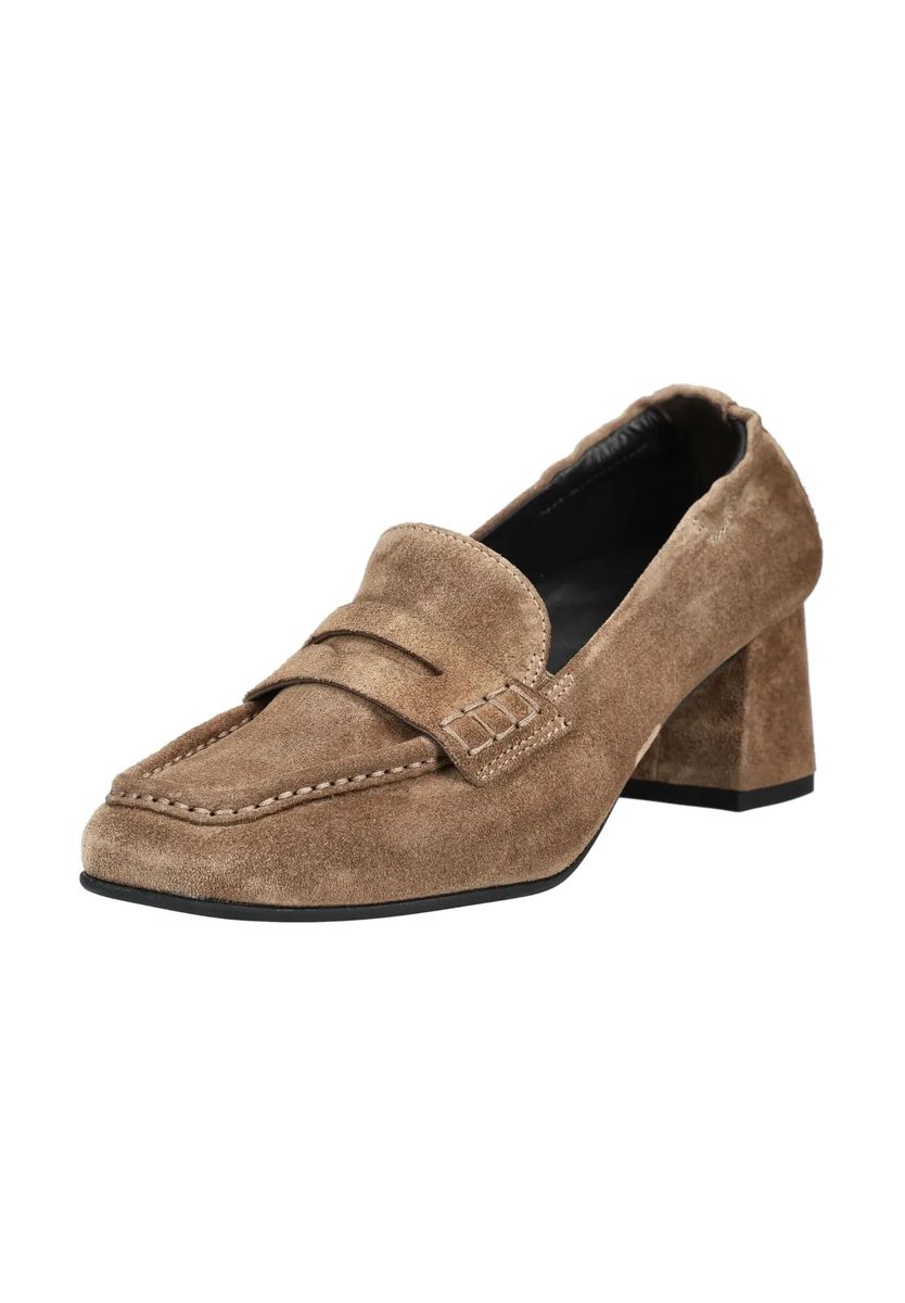 Elegante Suede-Loafer mit Blockabsatz