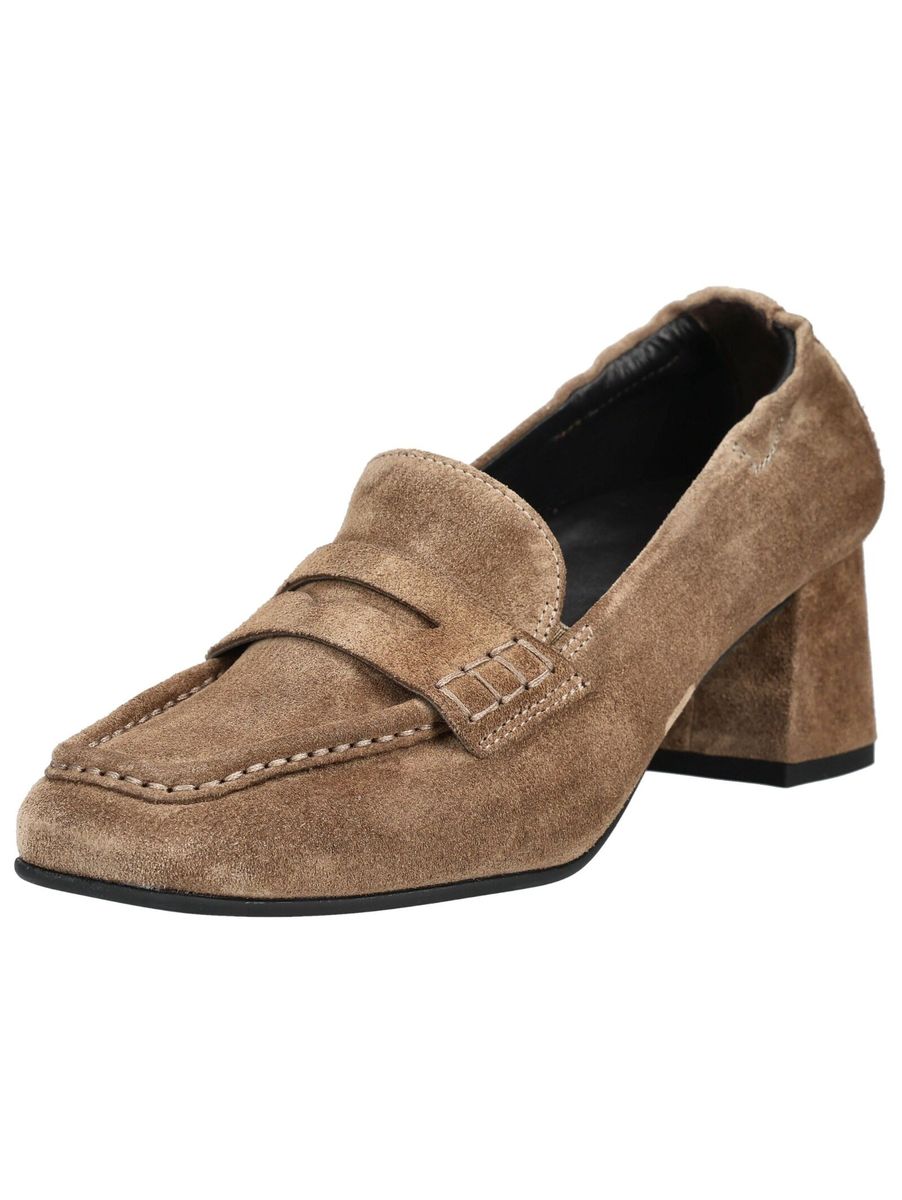 Elegante Suede-Loafer mit Blockabsatz