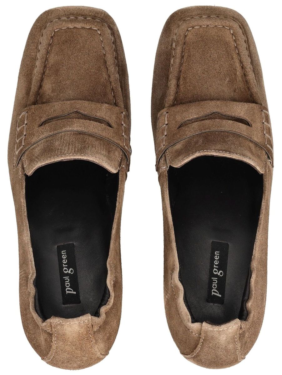 Elegante Suede-Loafer mit Blockabsatz