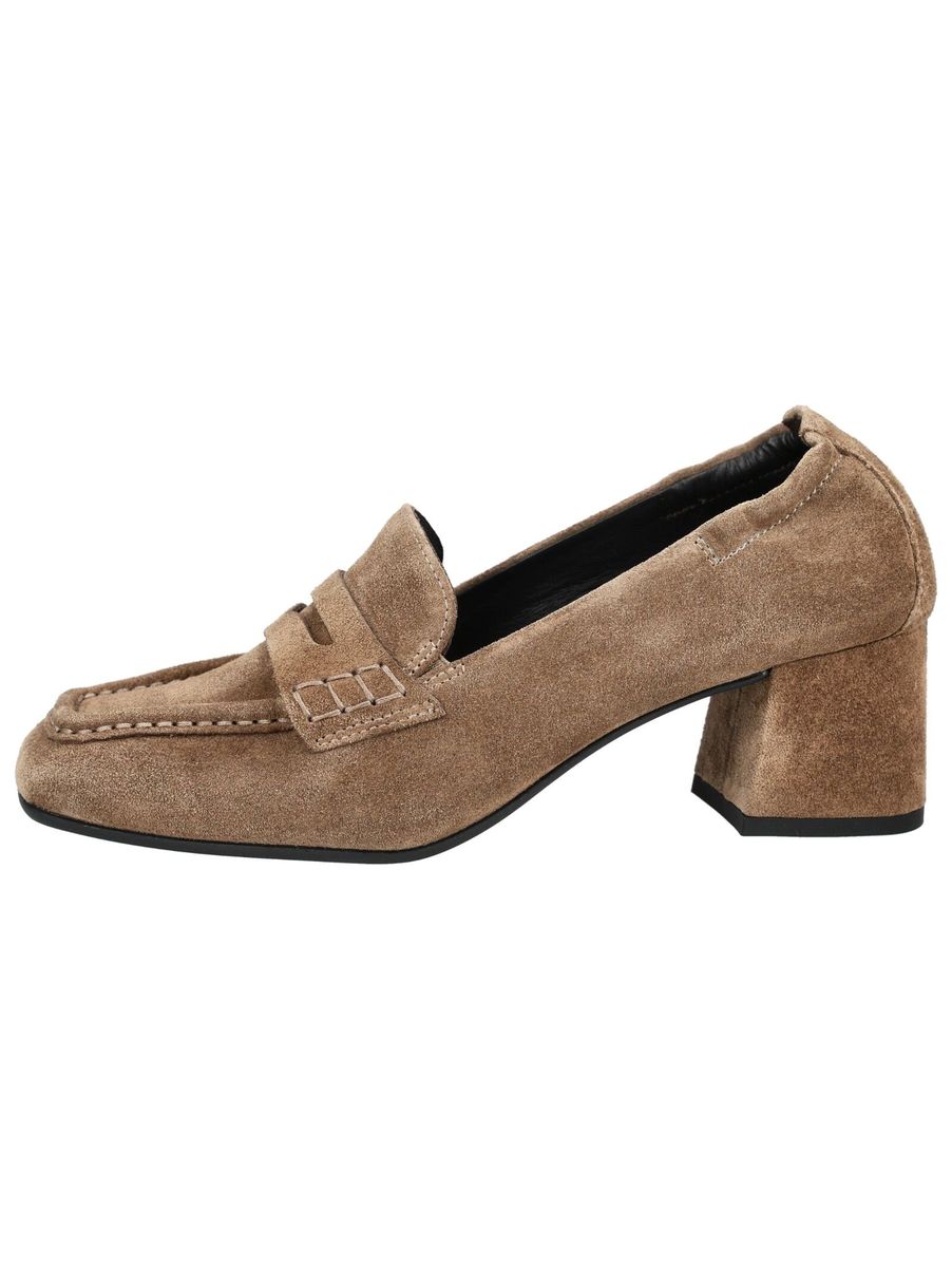 Elegante Suede-Loafer mit Blockabsatz