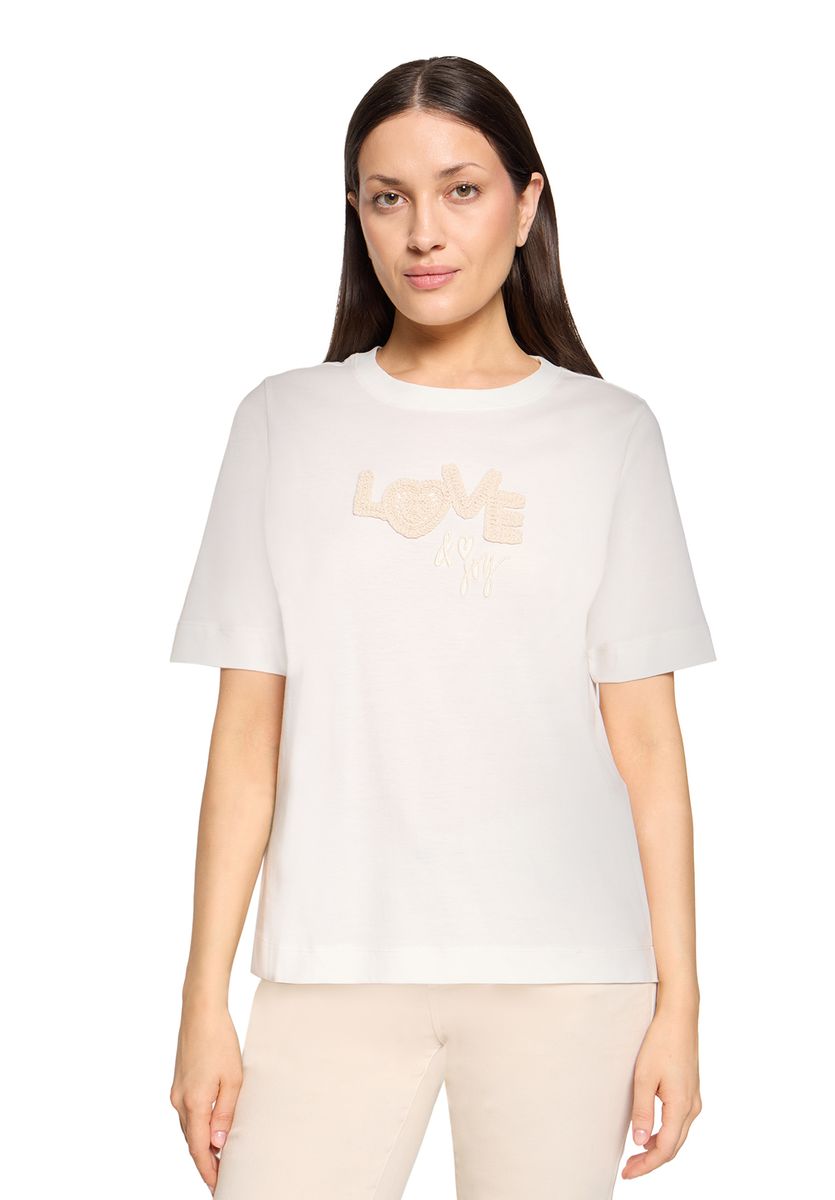 T-Shirt mit strukturierter Stickerei