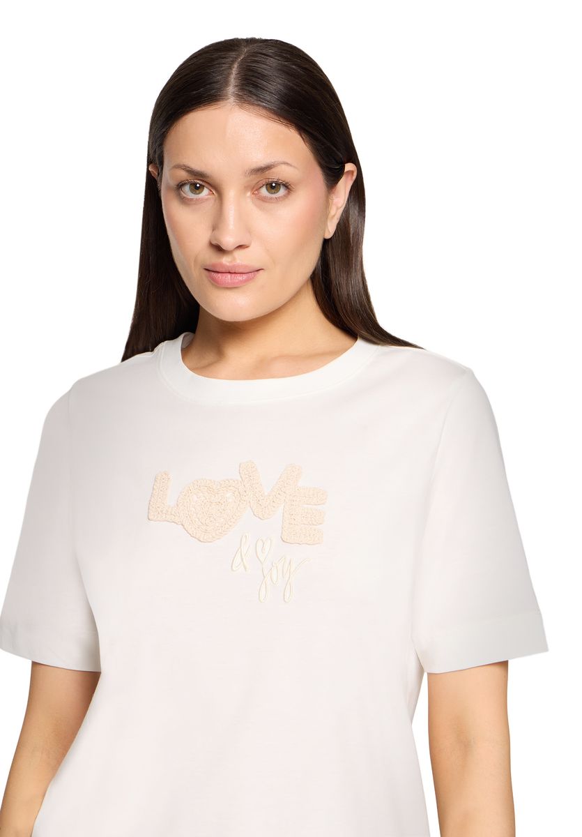 T-Shirt mit strukturierter Stickerei