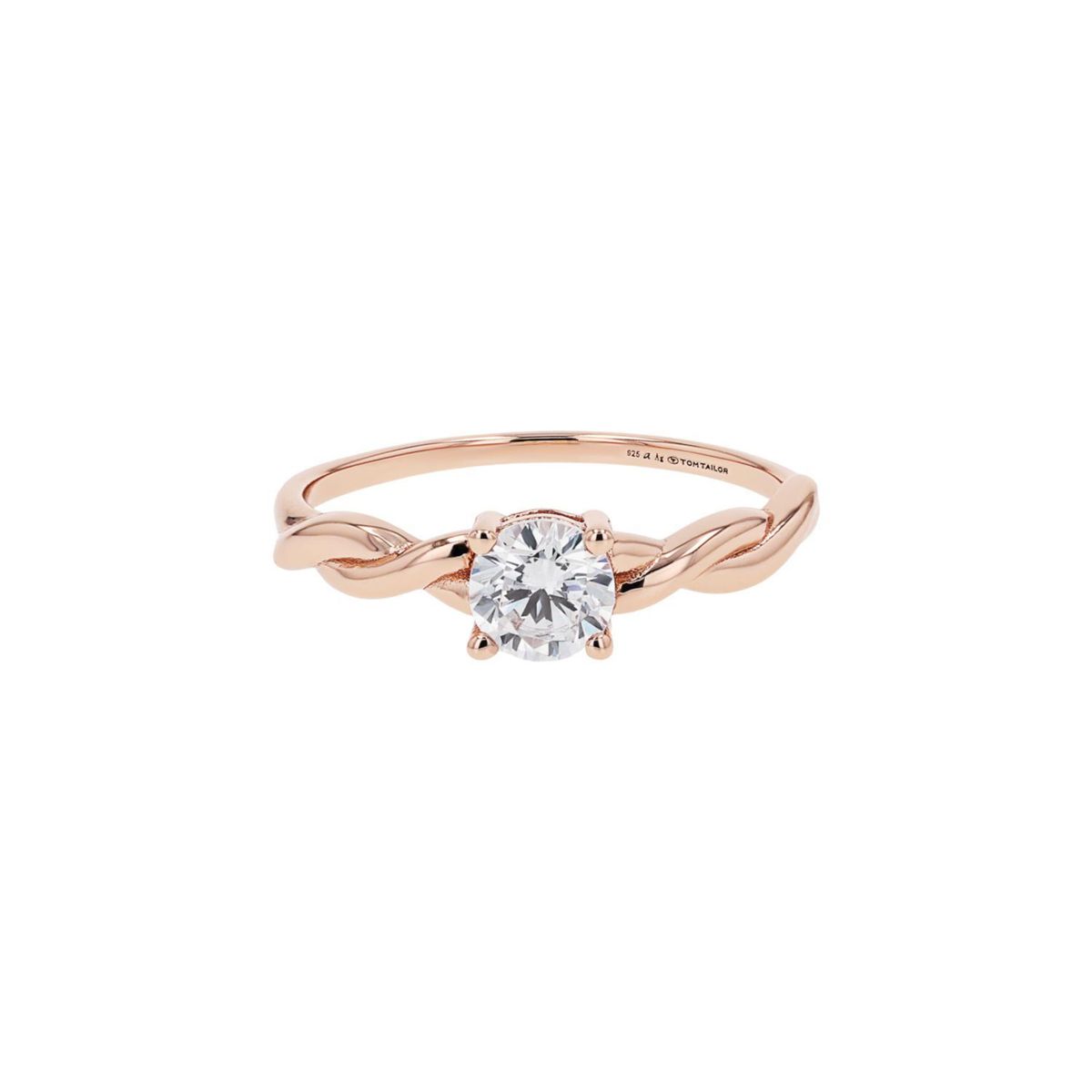 Eleganter Solitärring mit gedrehter Schiene