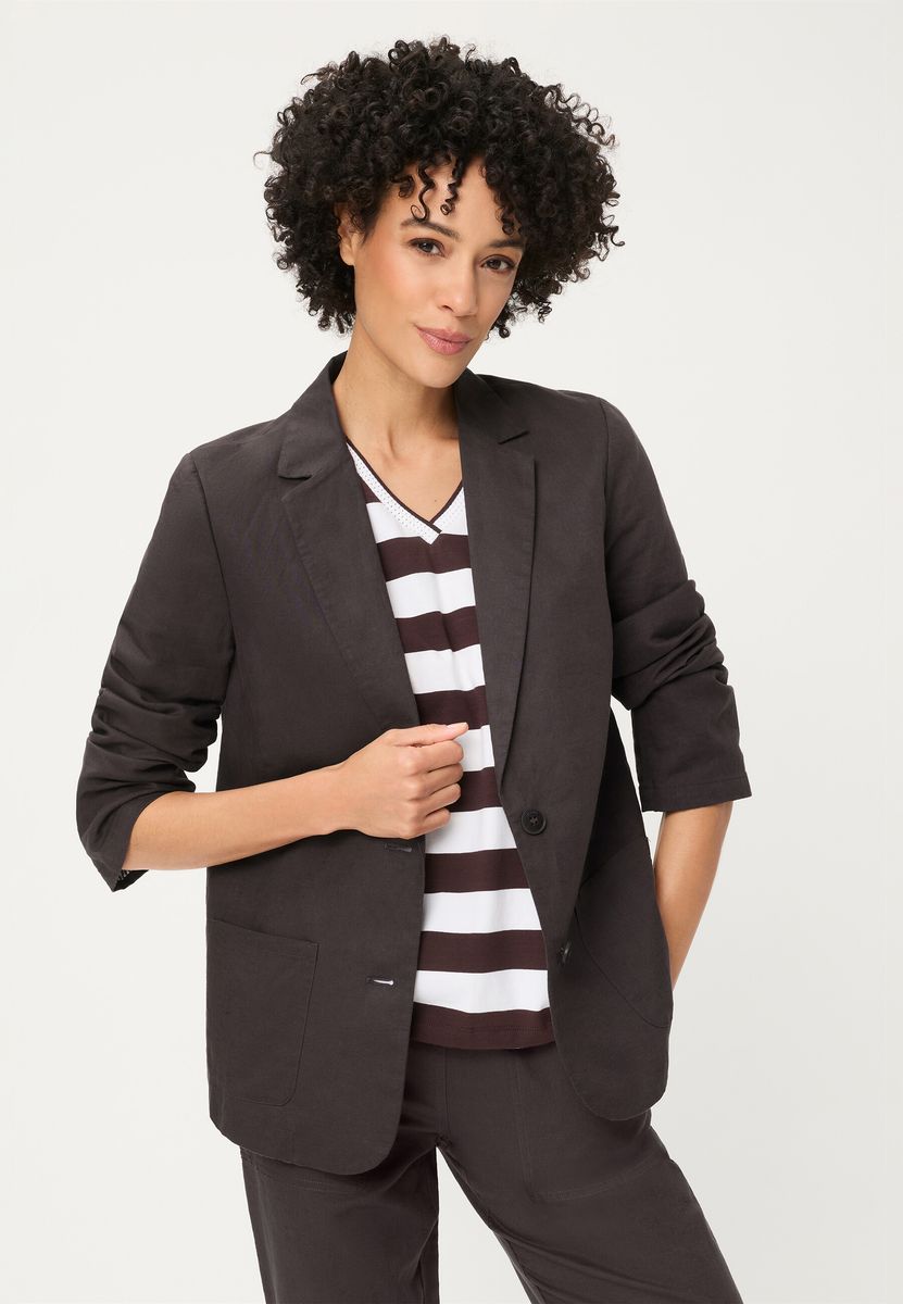 Klassischer Blazer aus Leinen-Mix