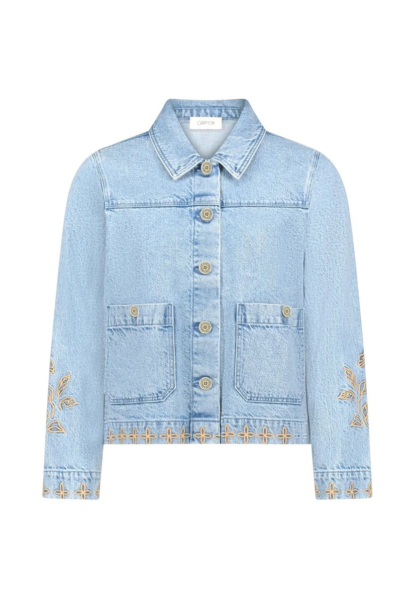 Bestickte Jeansjacke mit Taschen