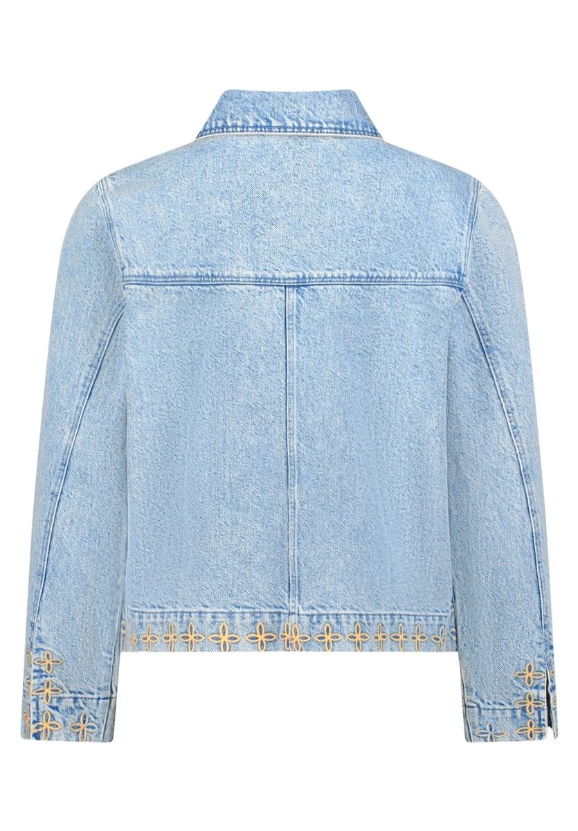 Bestickte Jeansjacke mit Taschen