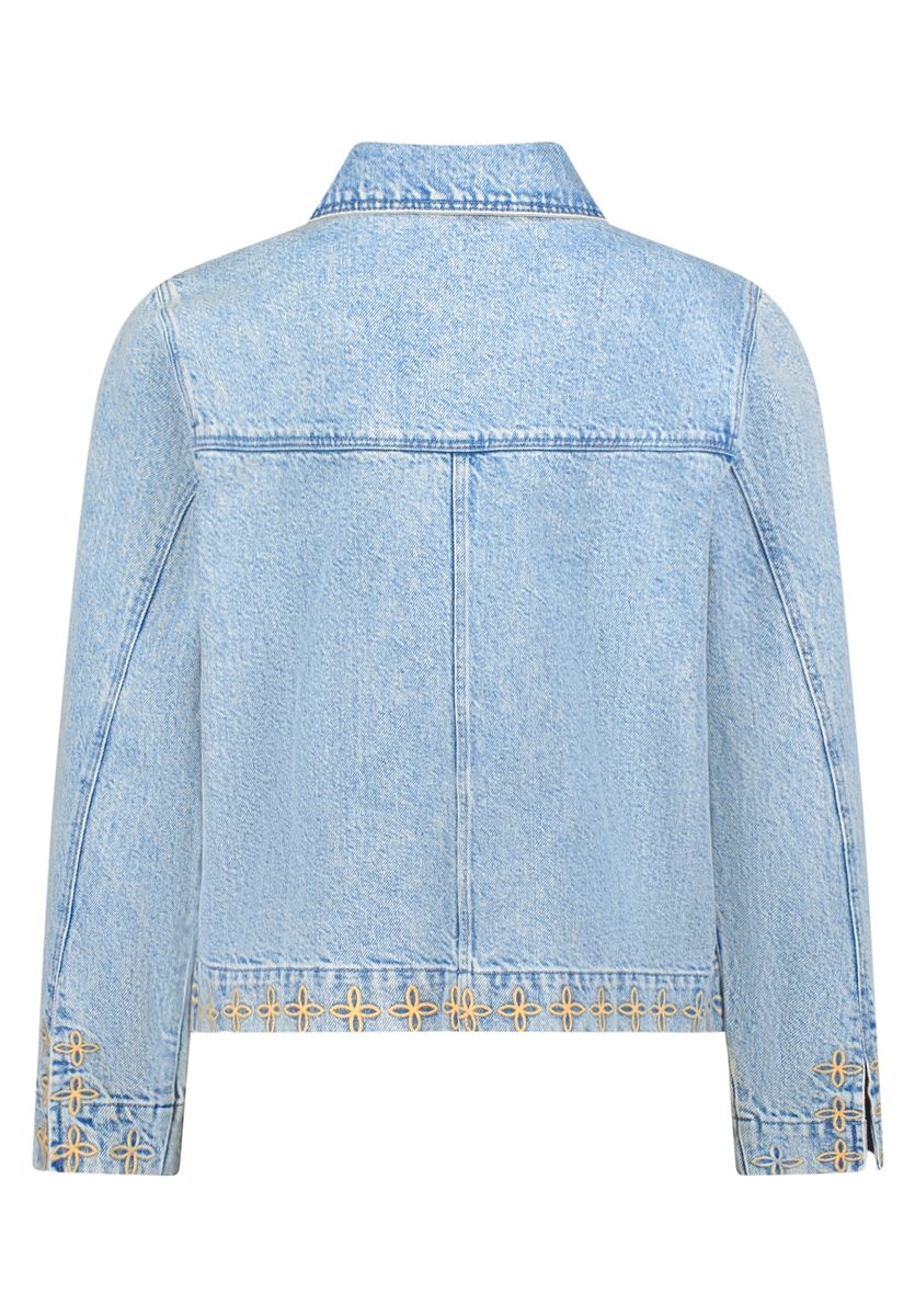 Bestickte Jeansjacke mit Taschen