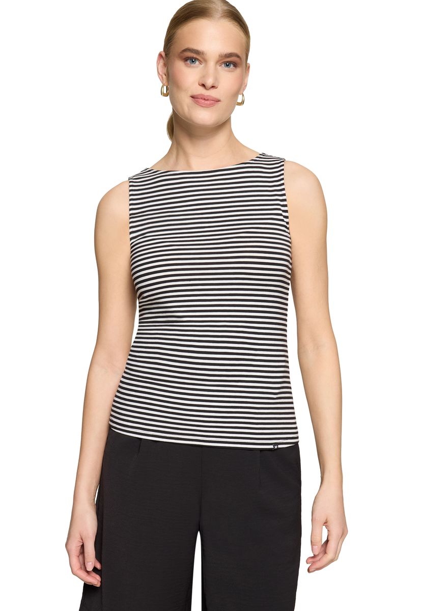 Gestreiftes Tanktop mit U-Boot-Ausschnitt