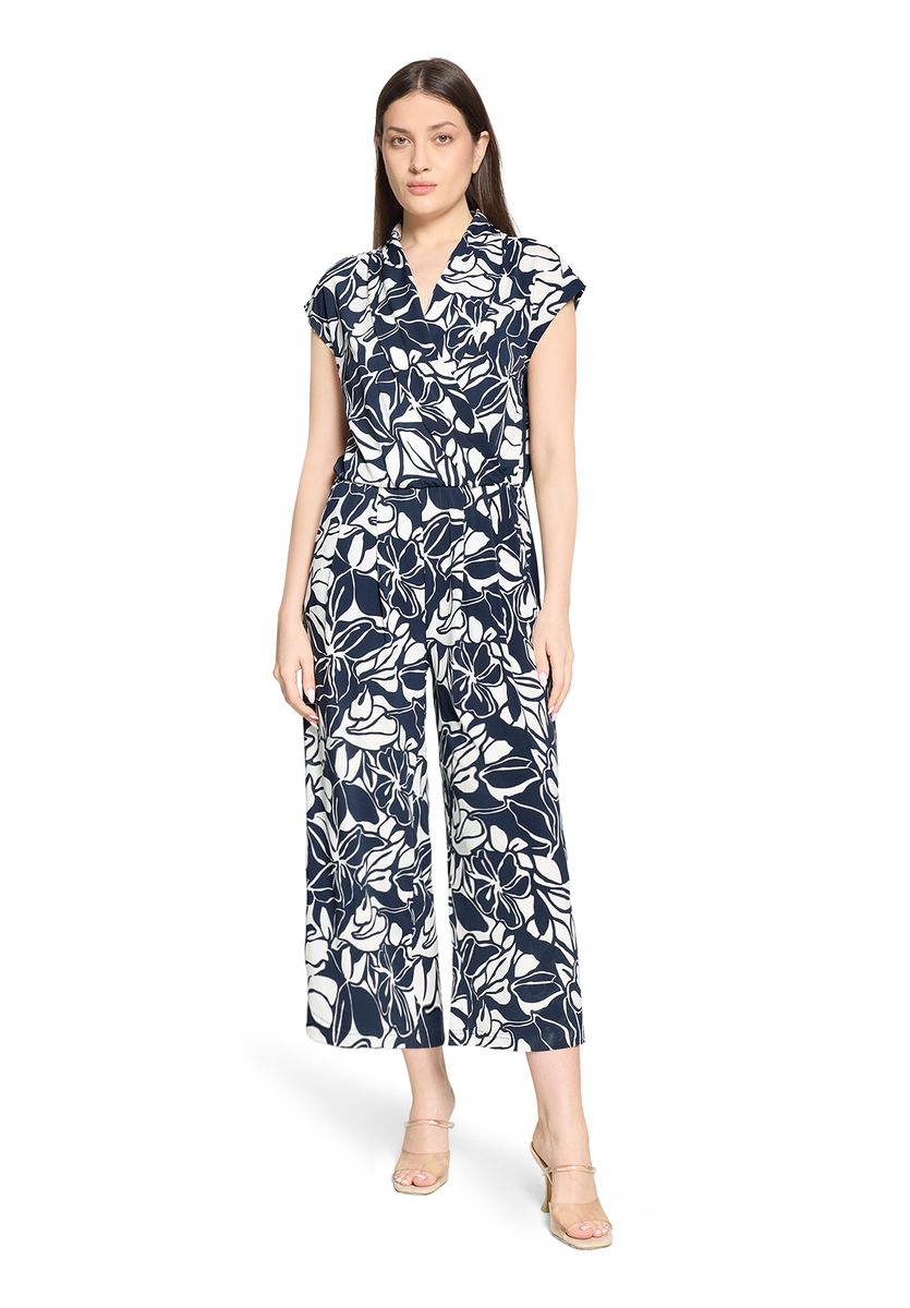 Floral Jumpsuit mit Wickelausschnitt