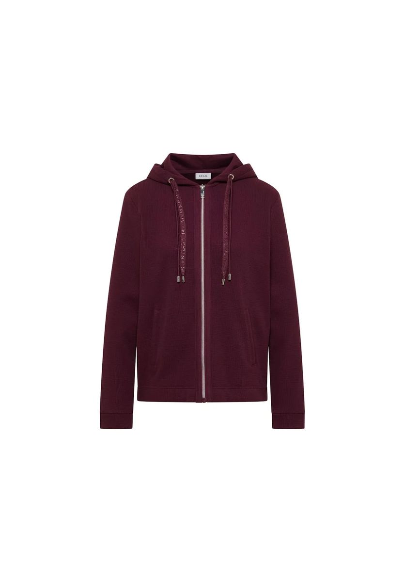 Strukturierte Hoodie-Jacke mit Reißverschluss