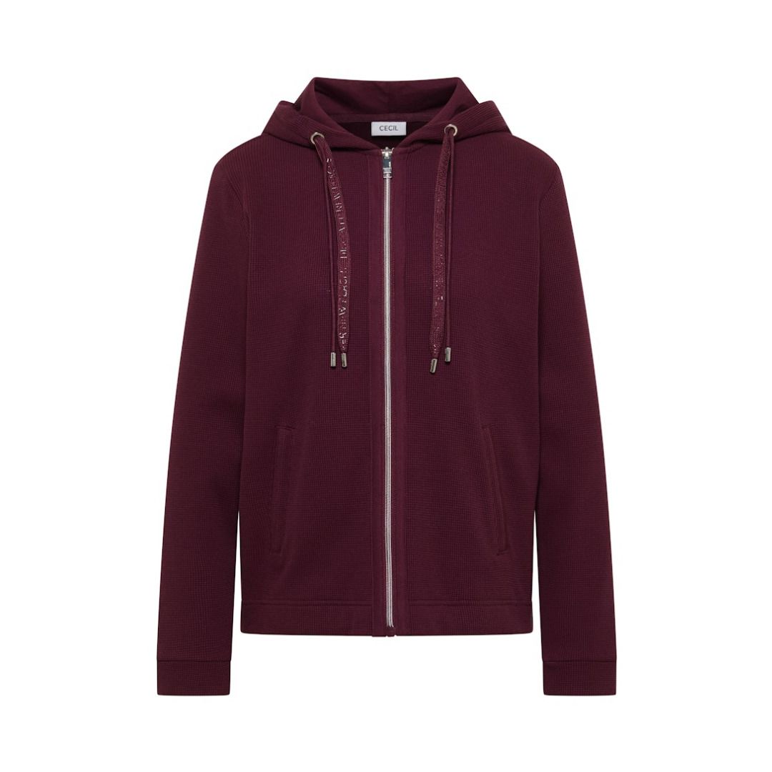Strukturierte Hoodie-Jacke mit Reißverschluss