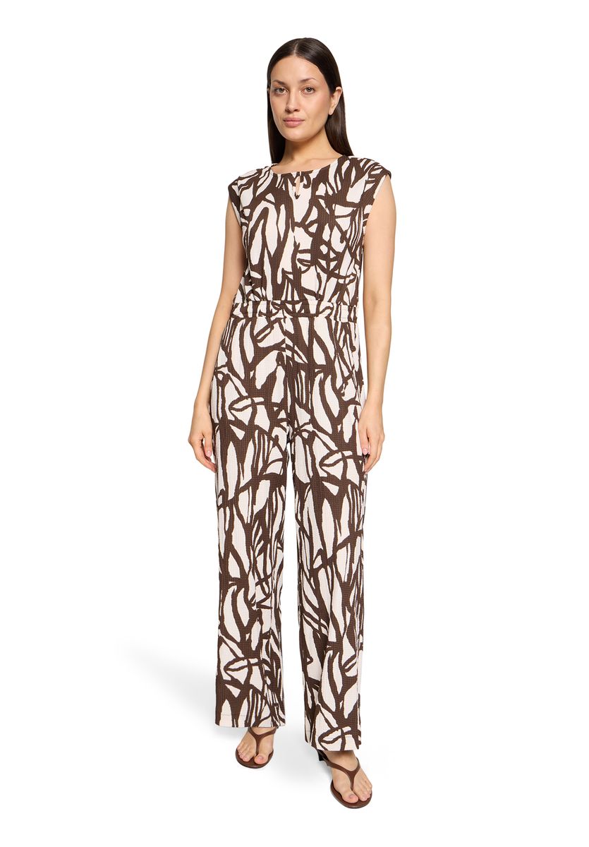 Ärmelloser Jumpsuit mit abstraktem Muster