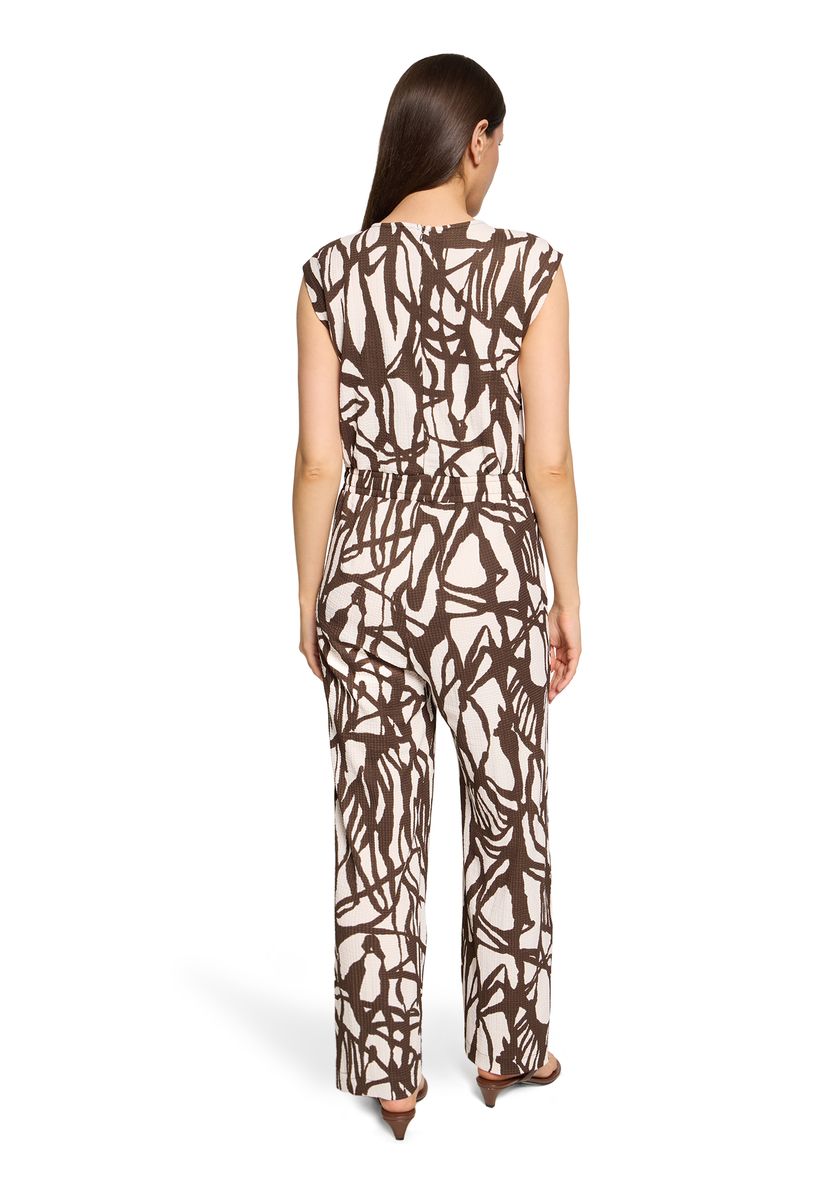 Ärmelloser Jumpsuit mit abstraktem Muster