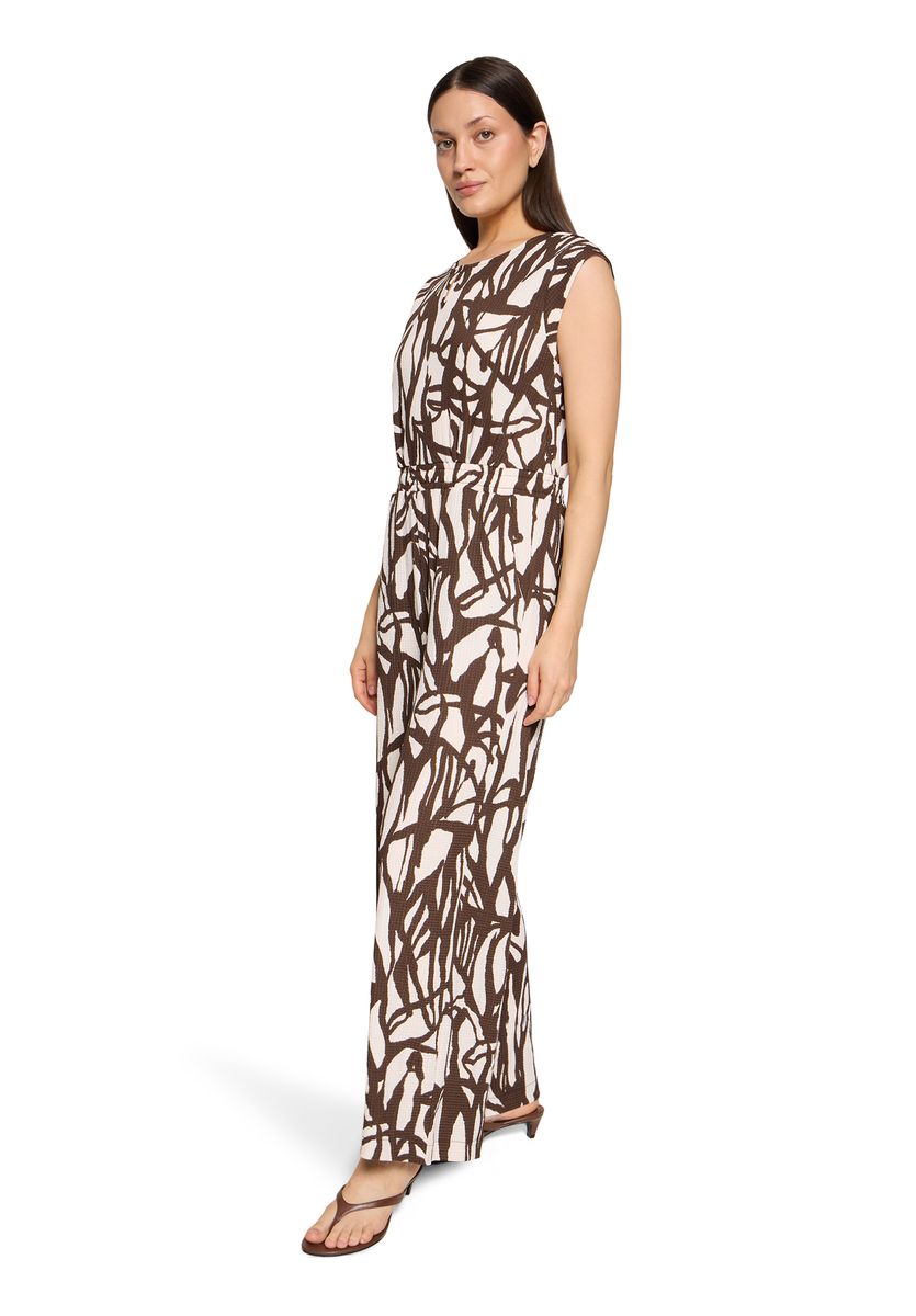 Ärmelloser Jumpsuit mit abstraktem Muster