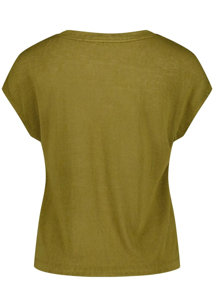 Lässiges V-Ausschnitt Slub-Shirt