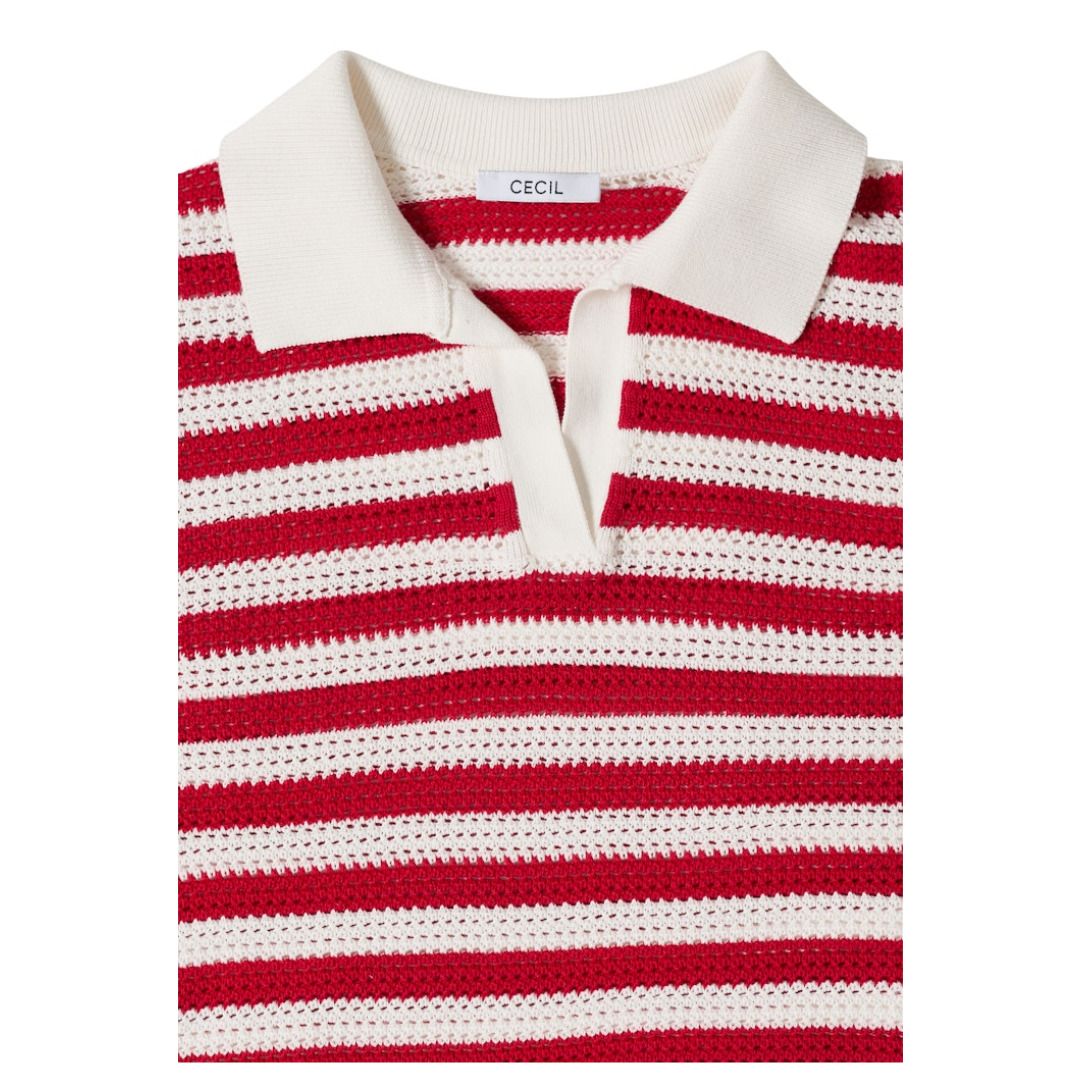 Gestreiftes Poloshirt aus Strick
