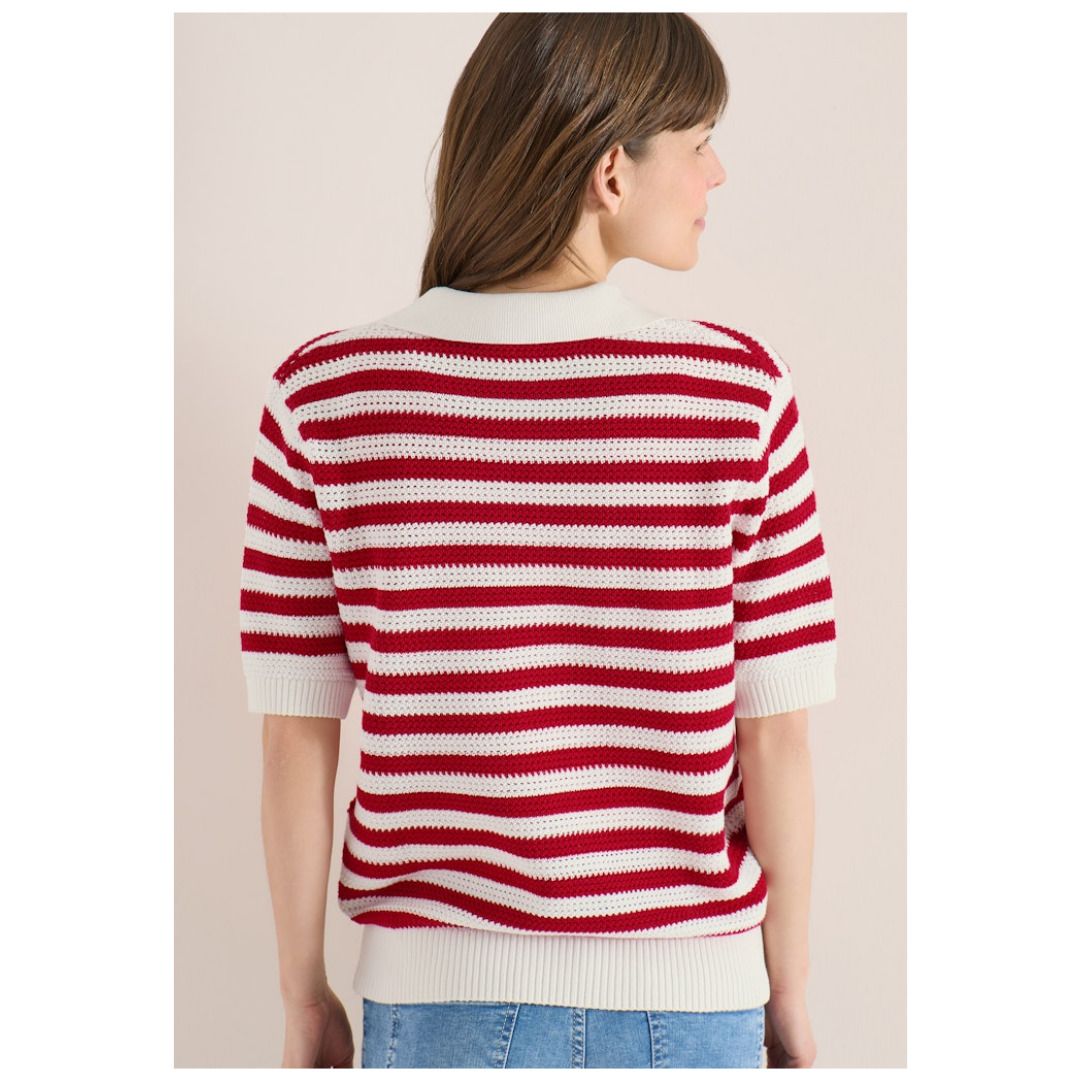 Gestreiftes Poloshirt aus Strick
