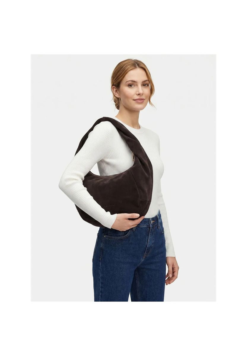 Elegante Schultertasche aus Wildleder
