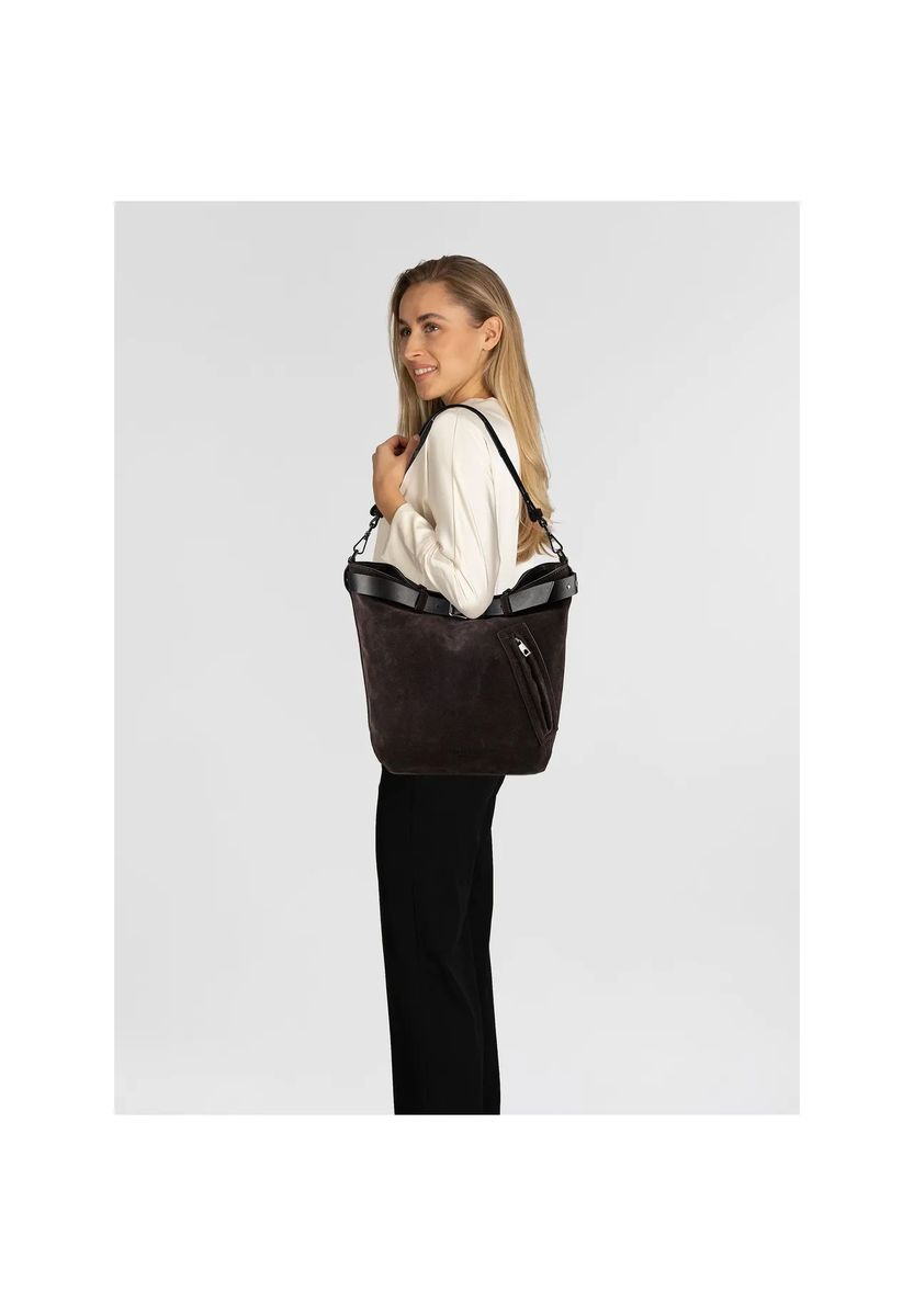 Shopper aus Wildleder mit Schnallendetail