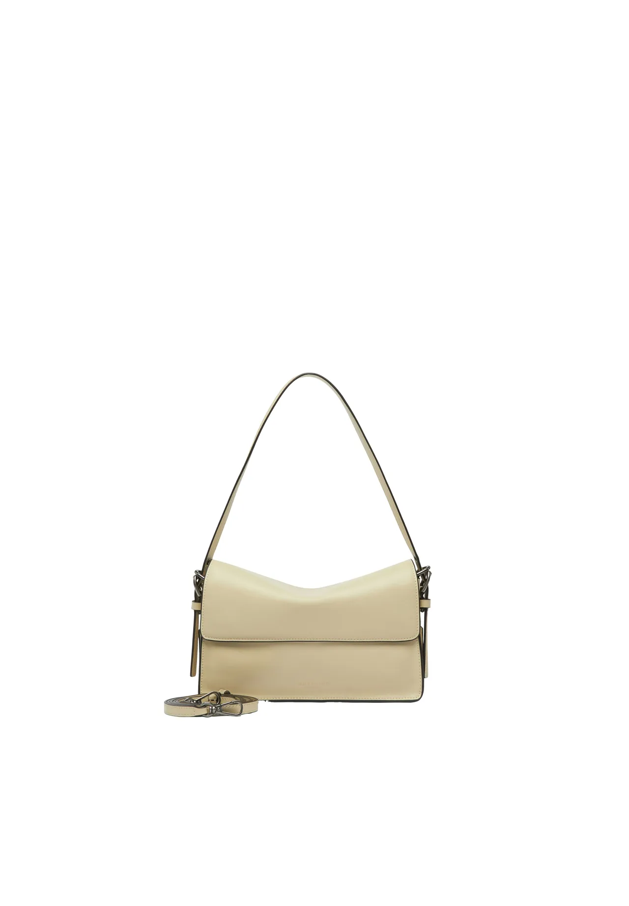 Minimalistische Leder-Schultertasche mit Überschlag